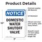 Signmission Domestic Water Shutoff Valve, 7 in W x Rectangle, Vinyl Decal OS-2PACK-NS-D-710-V-11455 - alternate 2